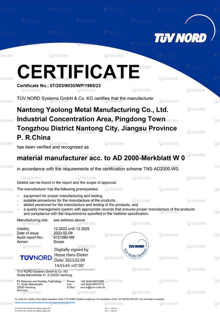 TUV Certificate